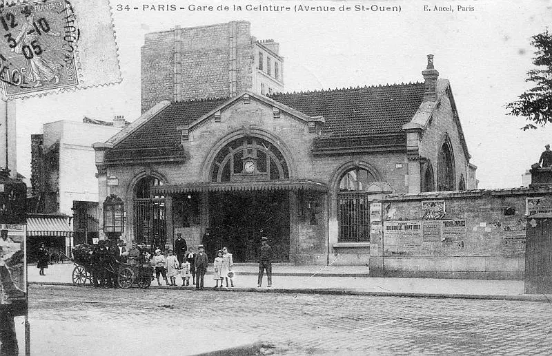 Gare de l'Avenue de Saint-Ouen - vue Est, pré rue Belliard. 