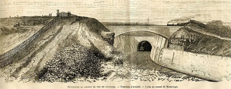 La tranchée du parc Montsouris en 1867 