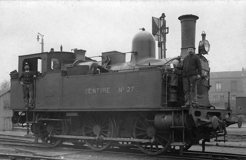 Locomotive n°27 de la Ceinture, au dépôt-relais de la Glacière-Gentilly. 