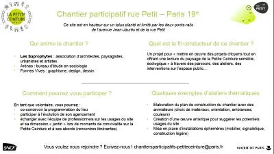 Descriptif du chantier participatif de la rue Petit 