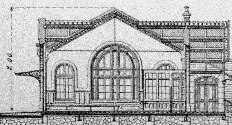 Plan en coupe de la gare de l'Avenue de Saint-Ouen. 