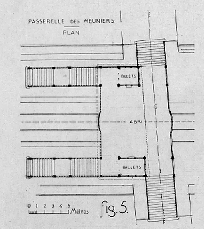 Station Rue Claude Decaen - Plan de la passerelle de la rue des Meuniers 