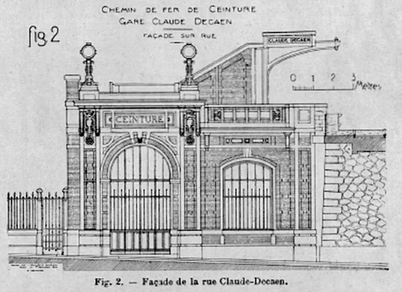 Station Rue Claude Decaen - Plan de la façade sur la rue Claude Decaen 