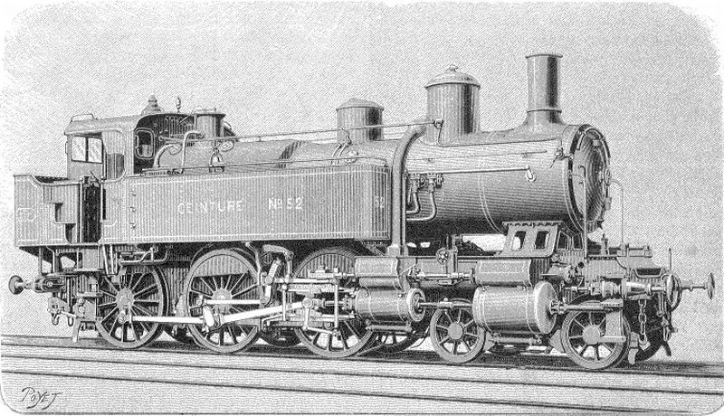 Gravure des locomotives 51-65 de la Ceinture 