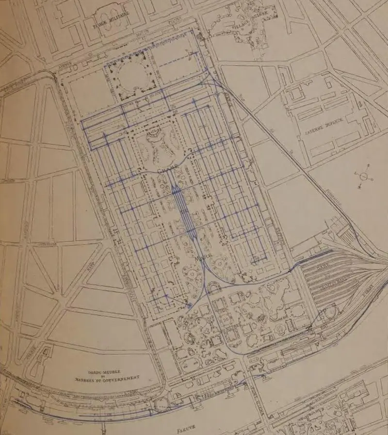 Plan général des voies de service de l'Exposition universelle de 1900 