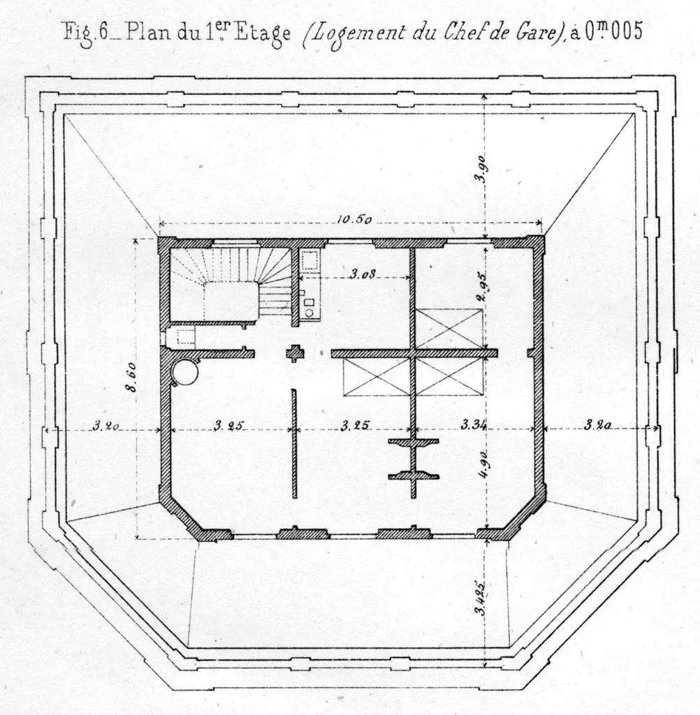 Plan de l'étage de la gare de Montrouge-Ceinture 
