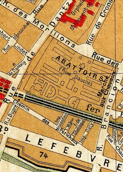 Plan du quartier de la gare de Paris-Brancion 
