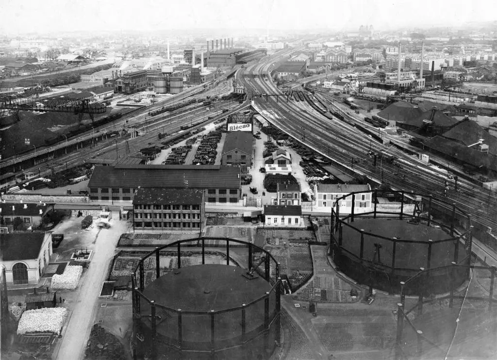 Vue panoramique de la station Est-Ceinture vers 1930 